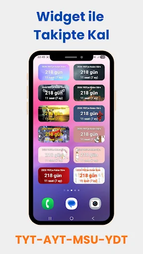 Download YKS YDT MSU Sayaç Widget 2026 – Countdown Ujian Gratis - Screenshot 2
