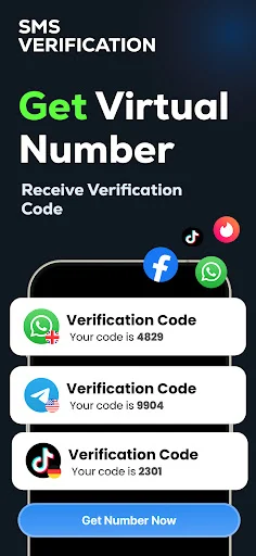 Virtual Number SMS – SmsCode: Dapatkan Nomor Virtual untuk OTP - Screenshot 1