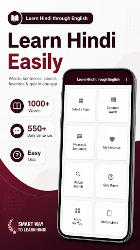 Download Learn Hindi through English – Belajar Bahasa Cepat - Screenshot 1