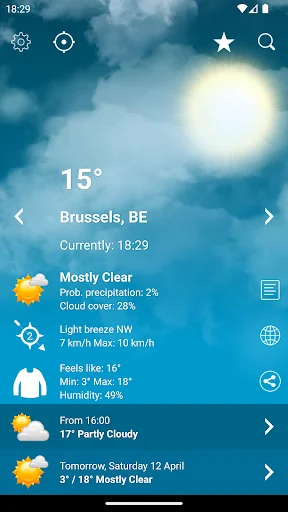 Download Weather Belgium XL PRO Terbaru – Prakiraan Cuaca Akurat - Screenshot 1