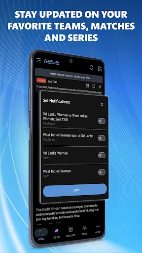 Download CricRadio Terbaru – Skor Kriket Live & Komentar Cepat - Screenshot 22