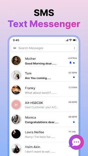 Download Messenger: Text SMS & Launcher Terbaru – Kirim Pesan Aman - Screenshot 2