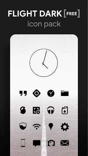 Download Flight Dark – Icon Pack Terbaru – Ikon Minimalis Gelap - Screenshot 1