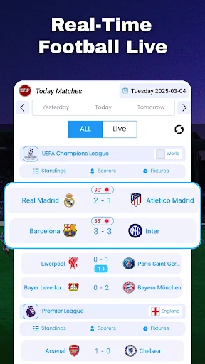 Download Live Football Today Matches – Skor & Statistik Terlengkap - Screenshot 1