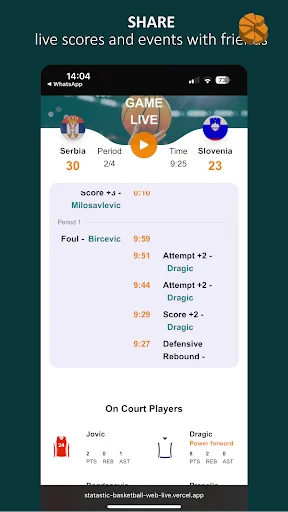 Statastic Basketball Tracker: Statistik Tim Basket Profesional - Screenshot 4
