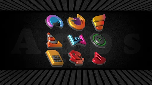 Download Auric Dark – 3D Icon Pack Terbaru – Ikon Premium AMOLED - Screenshot 24