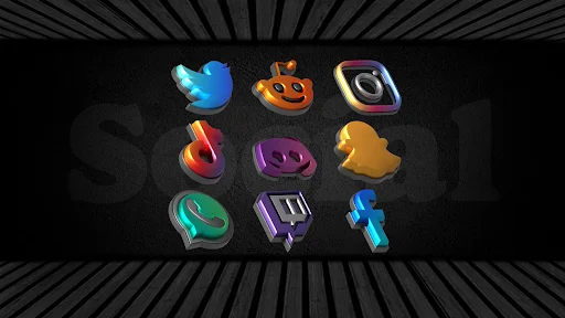 Download Auric Dark – 3D Icon Pack Terbaru – Ikon Premium AMOLED - Screenshot 4