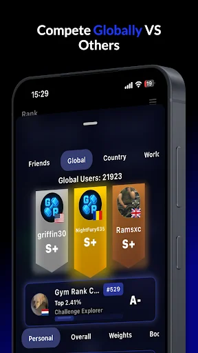 Download Gym Rank: AI Workout Tracker – Lacak Fitness Gratis - Screenshot 5