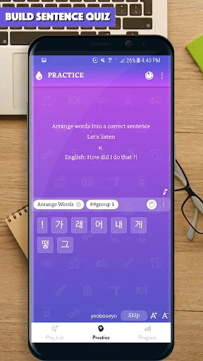 Download Korean Sentence Master Terbaru – Belajar Bahasa Korea - Screenshot 5