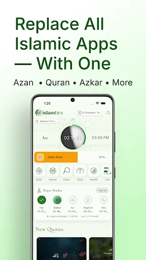 Download Islamtics: Al-Quran, Azan, Kiblat – Aplikasi Islami Terbaik - Screenshot 1