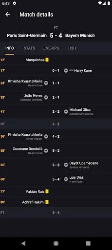 Download LiveScore Football Terbaru – Update Skor & Statistik - Screenshot 5