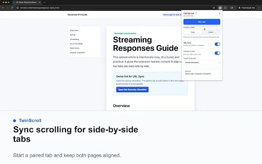 TwinScroll: Sinkronisasi Scrolling Tab Berdampingan Terbaik - Screenshot 1