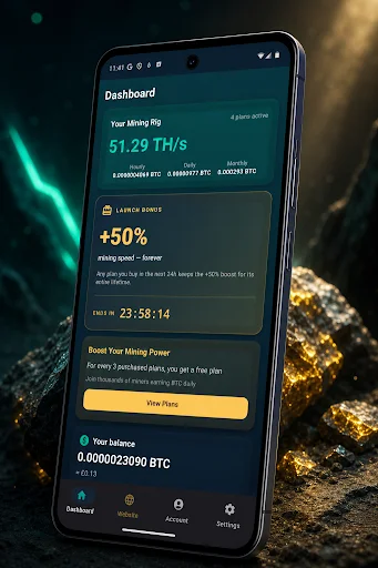 Download BTC Cloud Miner Terbaru – Mining Bitcoin Mudah & Cepat - Screenshot 1