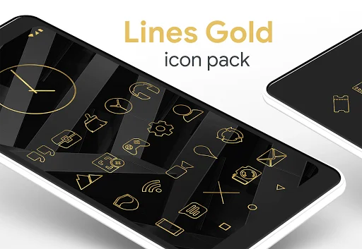 Download Lines Gold – Icon Pack Terbaru – Ikon Garis Elegan - Screenshot 5