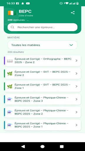 Download Epreuves BEPC Côte d’Ivoire Versi Terbaru – Gratis - Screenshot 1