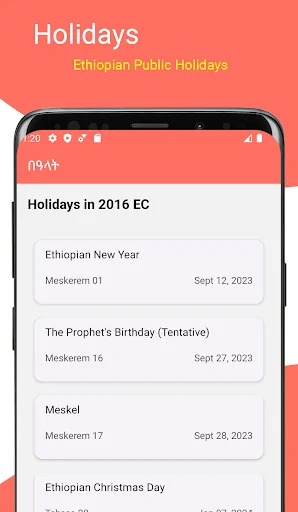 Download Ethiopian Calendar Terbaru – Konverter Tanggal Gratis - Screenshot 3