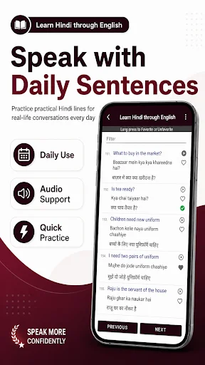 Download Learn Hindi through English – Belajar Bahasa Cepat - Screenshot 4