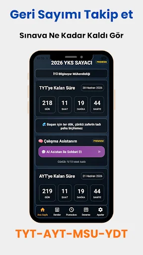 Download YKS YDT MSU Sayaç Widget 2026 – Countdown Ujian Gratis - Screenshot 1