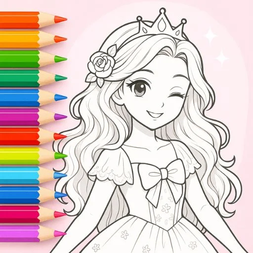 Download Princess Coloring Fairy Land – Buku Mewarnai Gratis