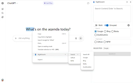 Unduh RightSearch Terbaru – Ekstensi Pencarian Klik Kanan Cepat - Screenshot 1